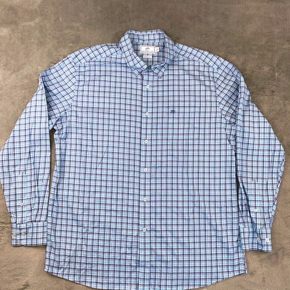 Southern Tide Other - Southern Tide Button Down Mens XL Blue Plaid Classic Fit Cotton Stretch Shirt